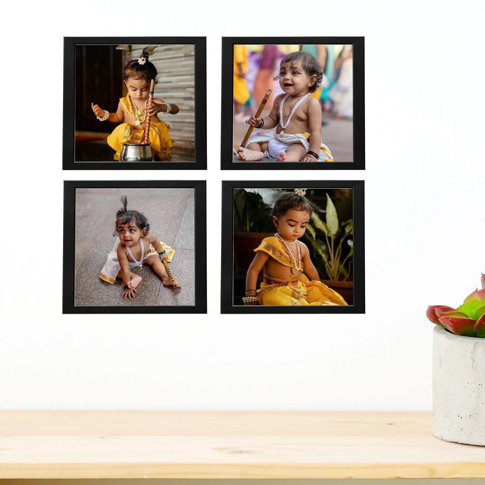 Set of 4 Square Wall Photo Collage Frames - Combo - Image 1